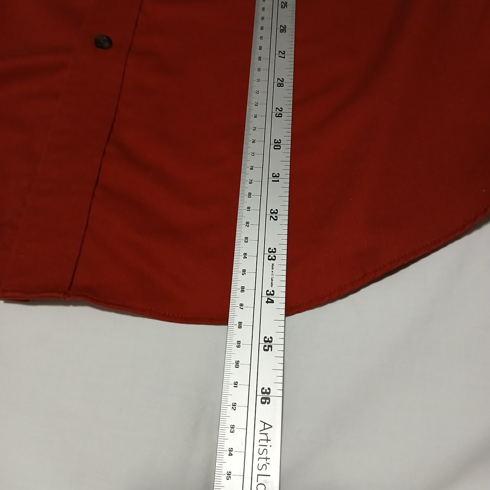 LL Bean Mens Large Tall Red Short Sleeve Button Down Shirt 100% Cotton 264081 - Picture 6 of 7